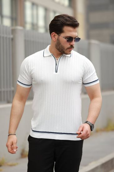 Erkek Fermuarlı Yakalı Kısa Kollu T-shirt resmi
